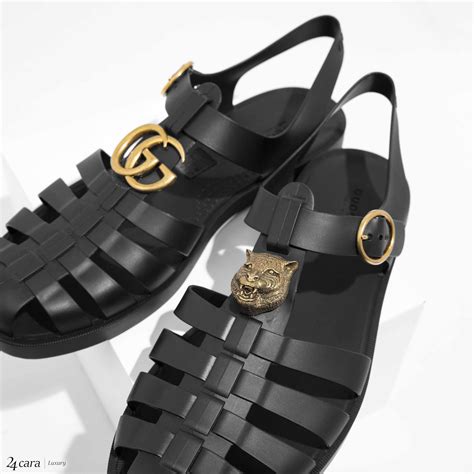 gucci rubber buckle strap sandal|Gucci closed toe sandals.